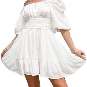 White a-line dress